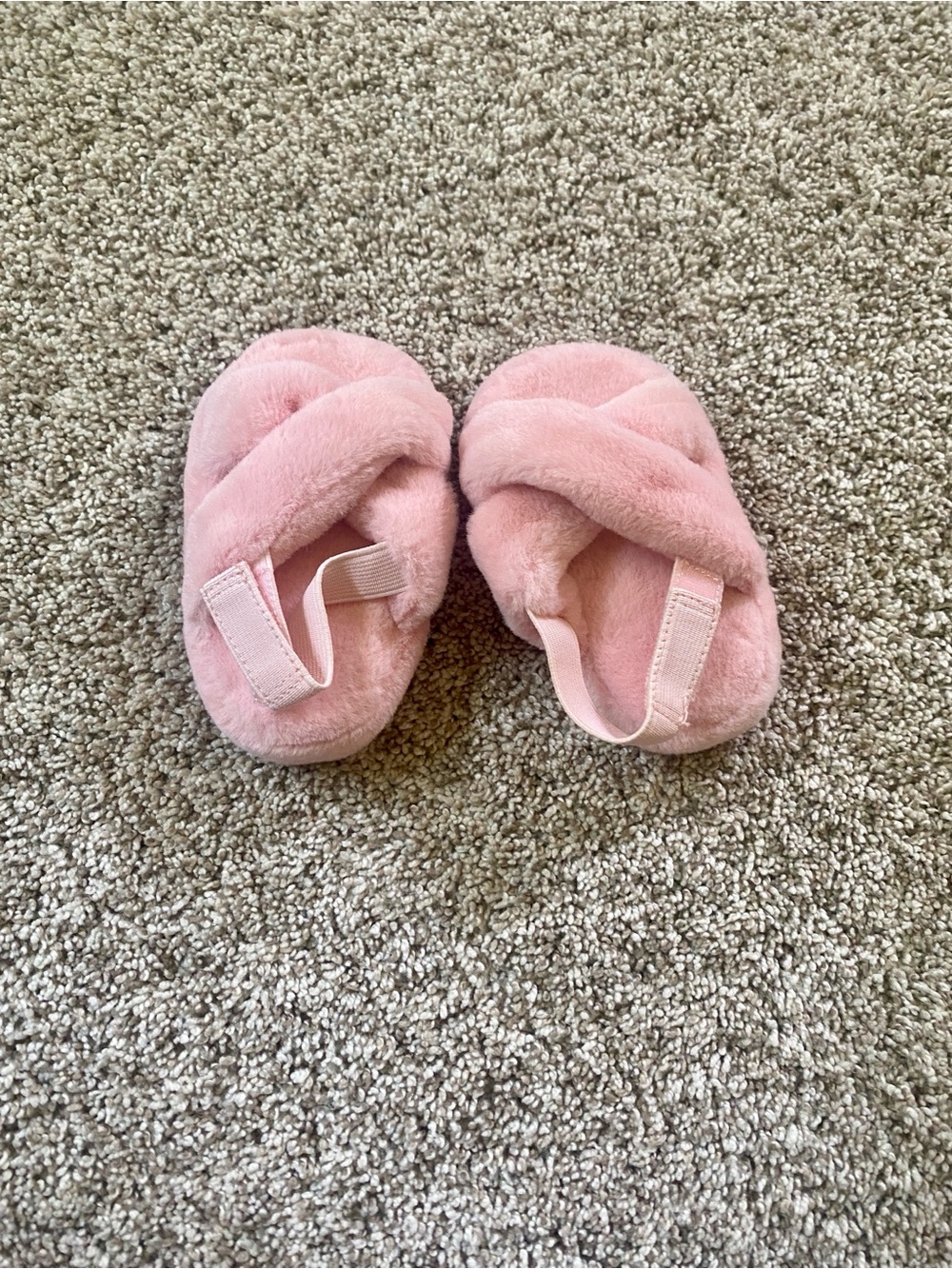 Gap Kids Plush Crisscross Pink Slip-On Sandals
